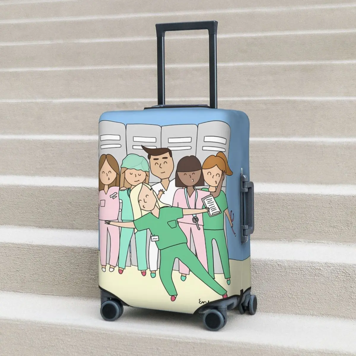 

Enfermera En Apuros чехол для чемодана Доктор Путешествия Отдых Растяжение Чехол для багажа Защитный чехол