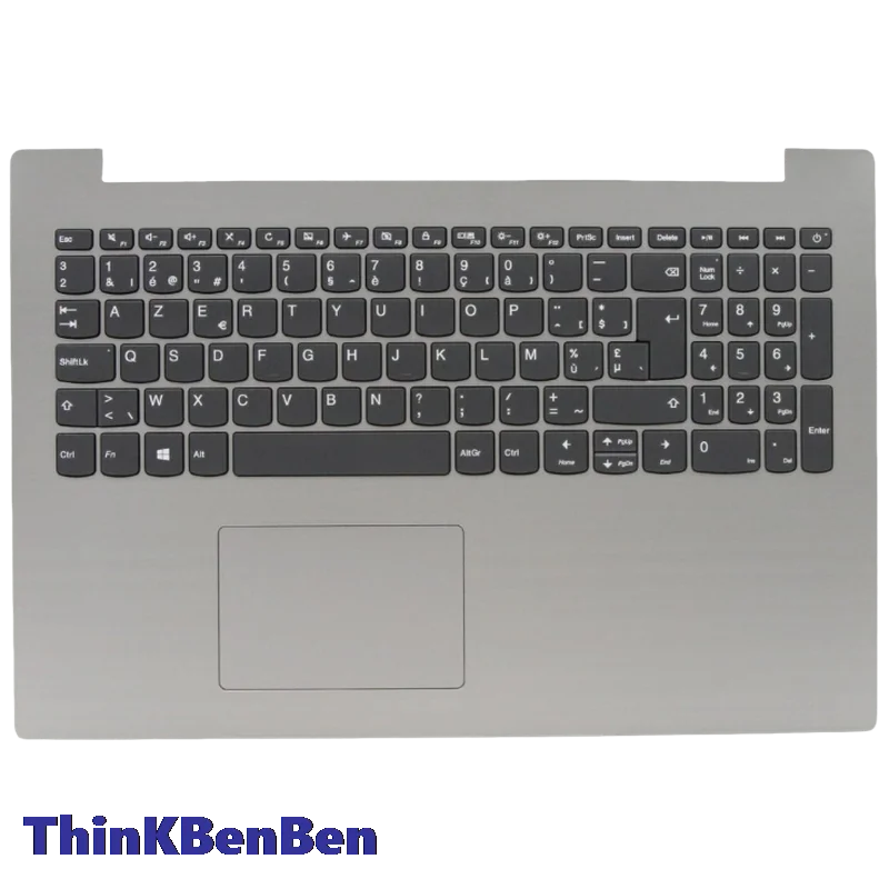 BE Belgian Keyboard Platinum Grey Upper Case Palmrest Shell Cover For Lenovo ideapad 330 15 ARR ICN Laptop 5CB0R26472