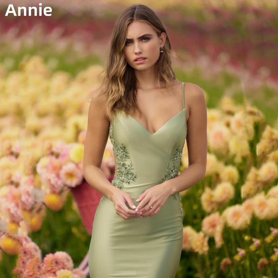 

Annie Sweetheart зеленое свадебное платье с вышивкой и блестками, платья принцессы для выпускного вечера, элегантные женские платья русалки на заказ