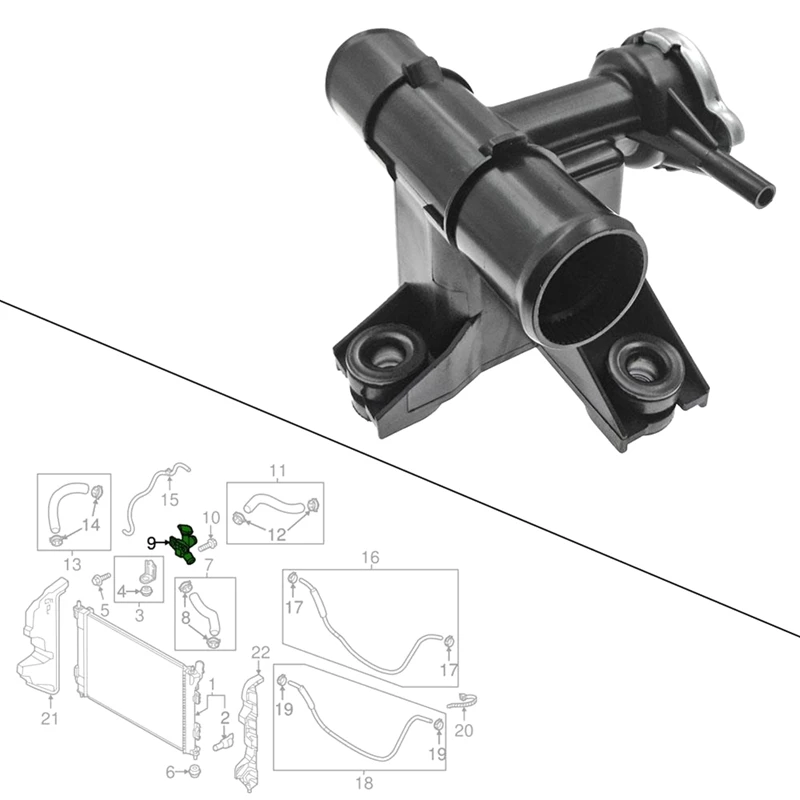 New Engine Radiator Cooling Thermostat Filler Neck With Radiator Cap For Kia Soul 1.6L 2.0L 2009-2013 25329-2K000