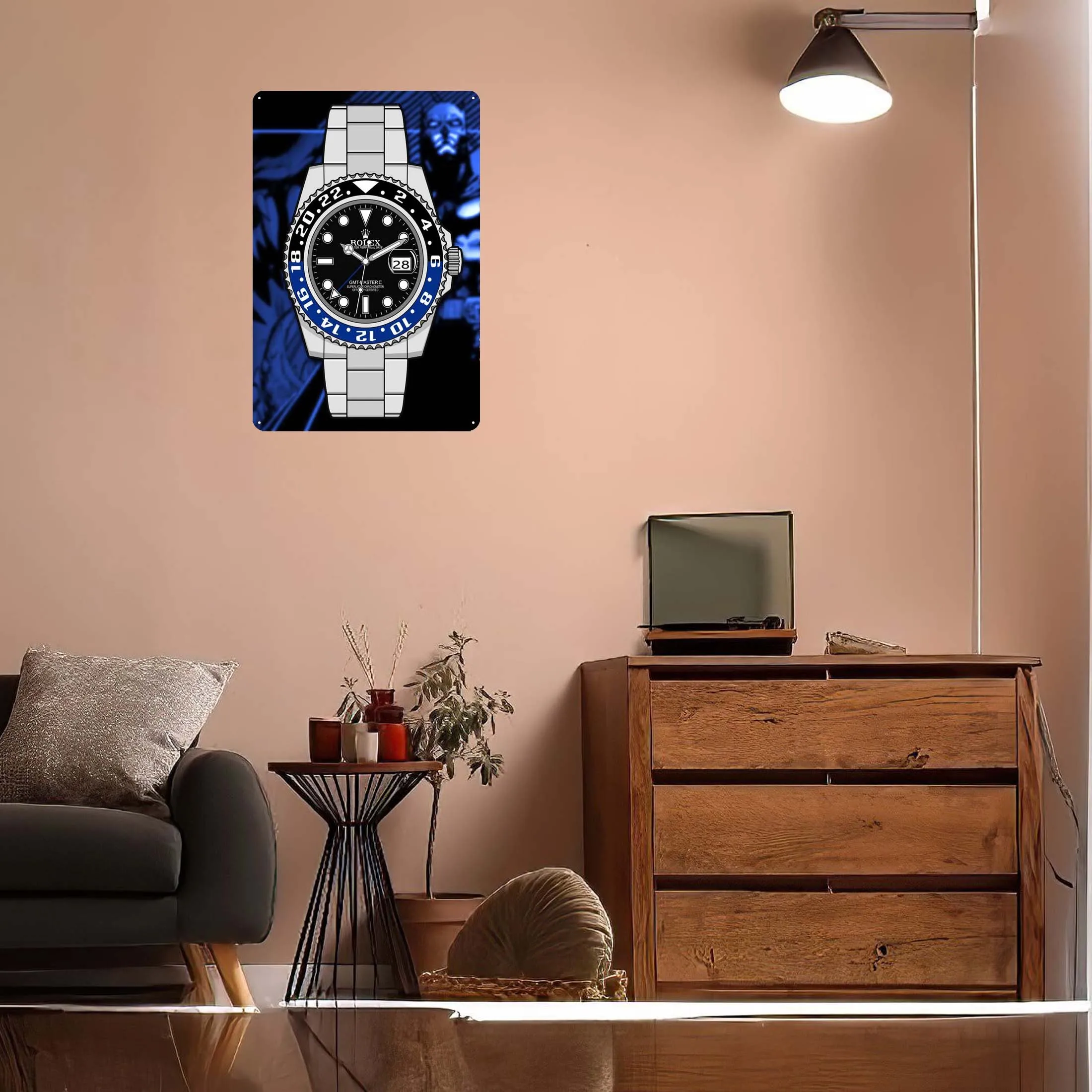 Submariner GMT Tinplate Sign Watch Metal Poster Home Decoration Accessories Retro Metal Sign Plaque for Wall Art Decoration Room