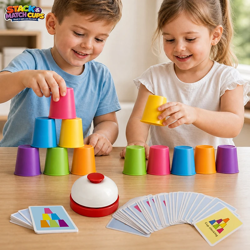 jogo-de-batalha-empilhe-e-combine-copos-conjunto-para-2-jogadores-brinquedo-de-empilhamento-rapido-com-sino-e-55-cartas-com-padroes-para-treinamento-de-raciocinio-logico-infantil