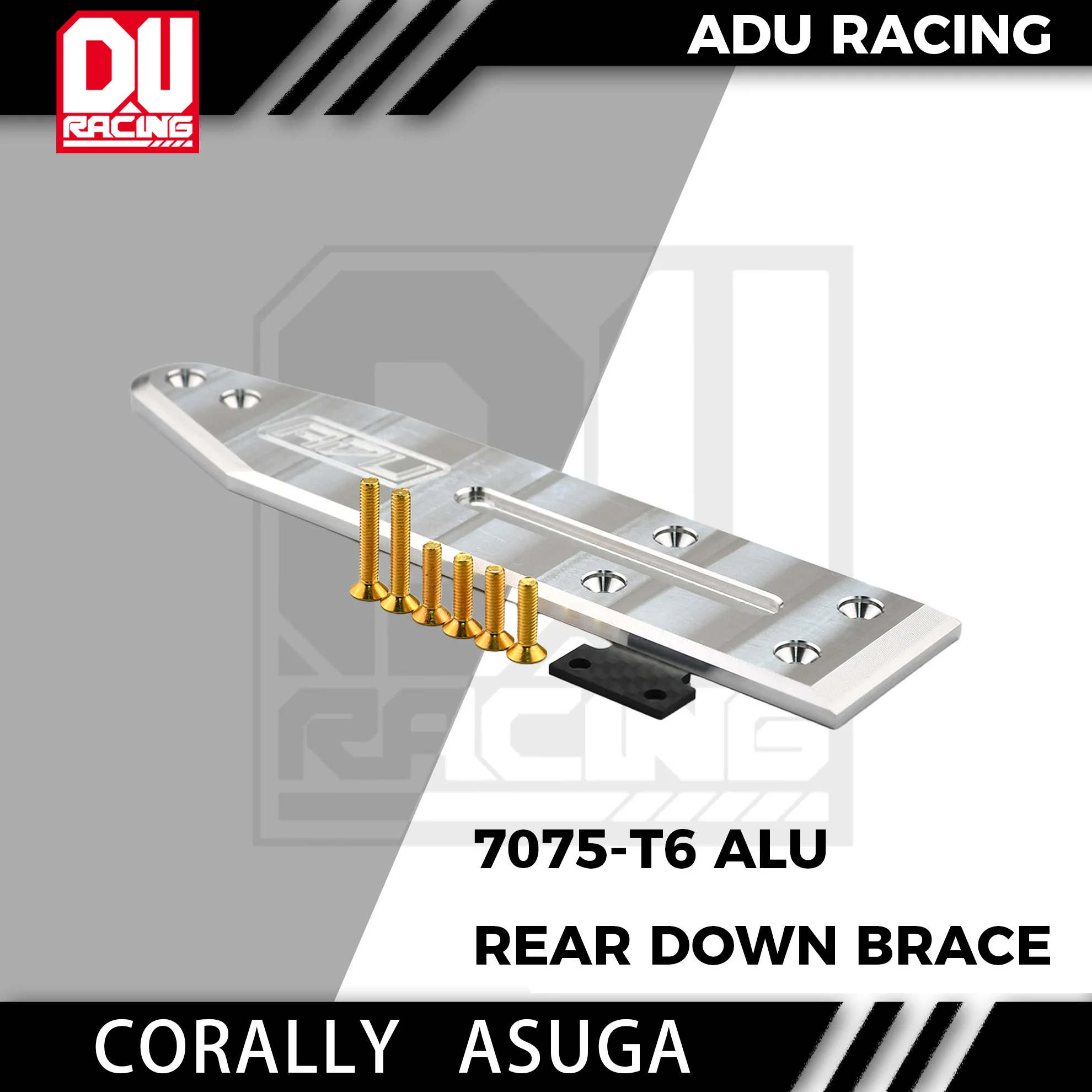 

ADU RACING 7075-t6 ALu CHASSIS SKID PLATE chassis brace for TEAM CORALLY ASUGA