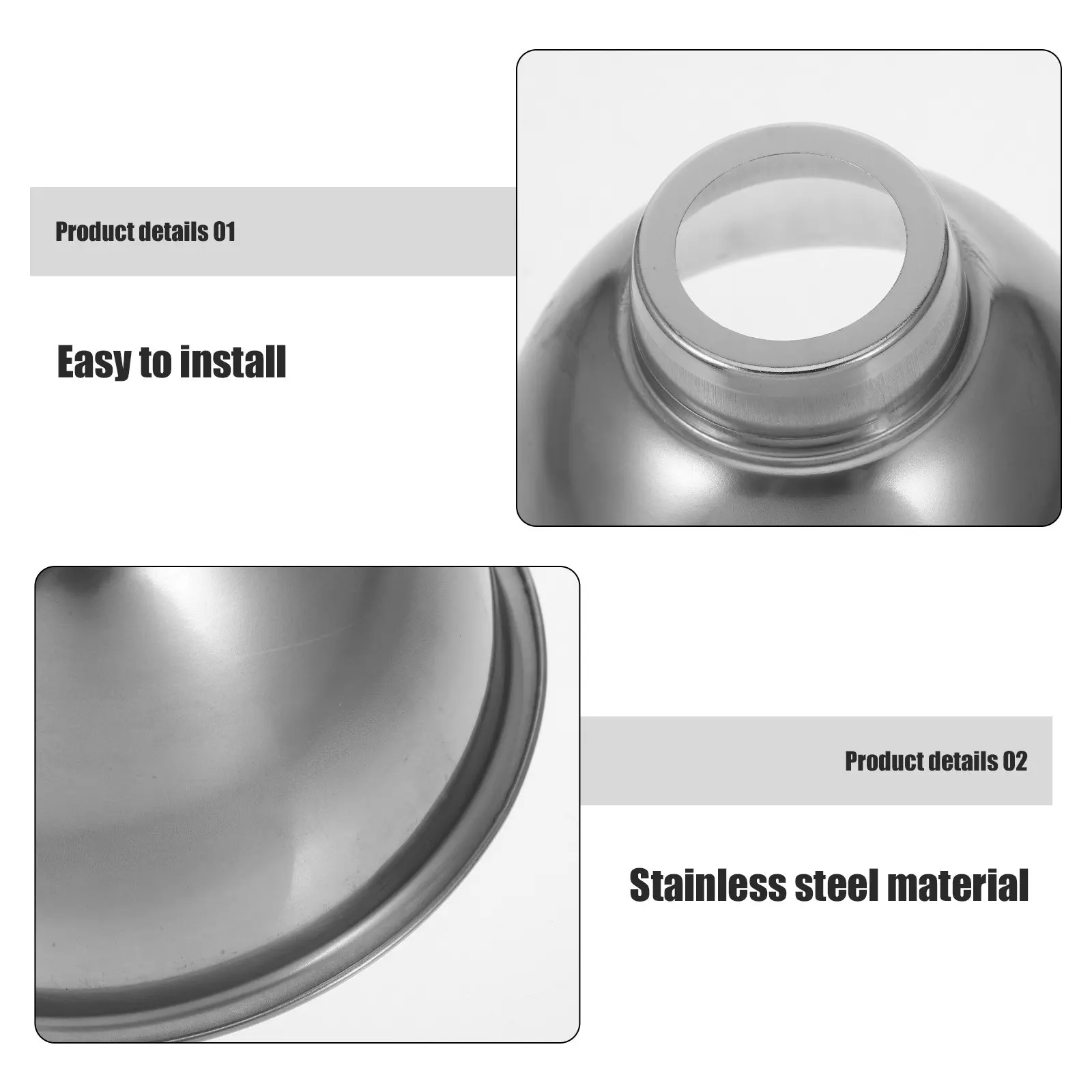 Stainless Steel Street Lamp Shade Reflective Protective Cover for Outdoor Pendant Emergency Lighting
