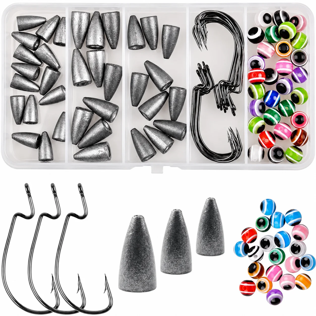 80PCS Texas Rig Fishing Tackle - Fishing Hook Offset review and price