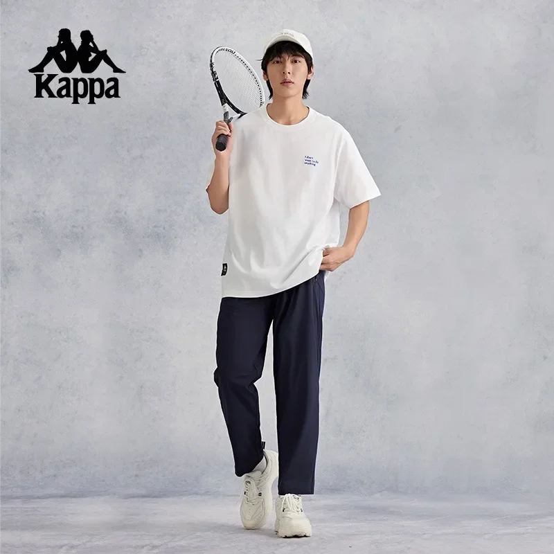 Kappa Pure Cotton Men's T-shirt Short Sleeve 2024 New Summer Clothing Retro Sports Running Tops For Women Luxury Brand T-shirts