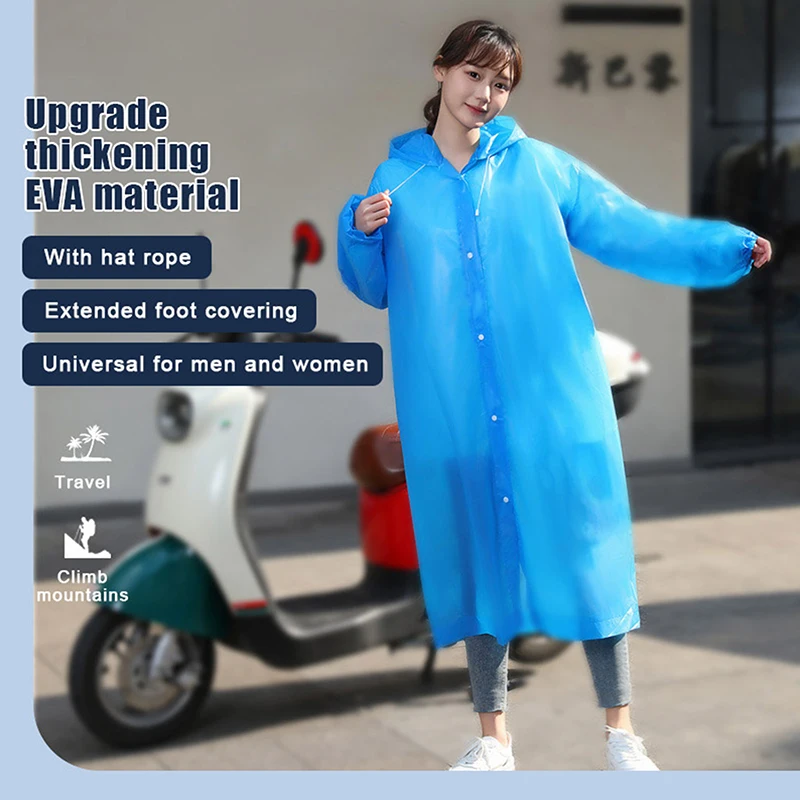 موضة إيفا الكبار الأطفال معطف واق من المطر طفل الكبار سميكة معطف المطر مقاوم للماء فتاة صبي المشي لمسافات طويلة السفر قابلة لإعادة الاستخدام سترة المطر