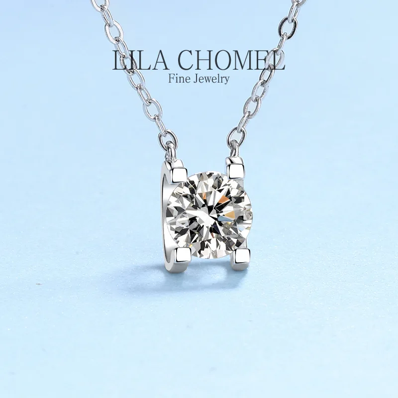 Luxury GRA 0.5/1/2CT D Color Shiny Moissanite Diamond Pendant Chain for Women PT950 Platinum Necklace Engagement Fine Jewelry