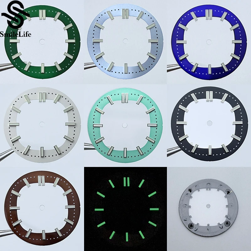 

SmileLife 30.5mm Dial For Nautilus Hollowing out Green luminous Index Black Blue Fit NH35/NH36 Movement Watch Dial Parts