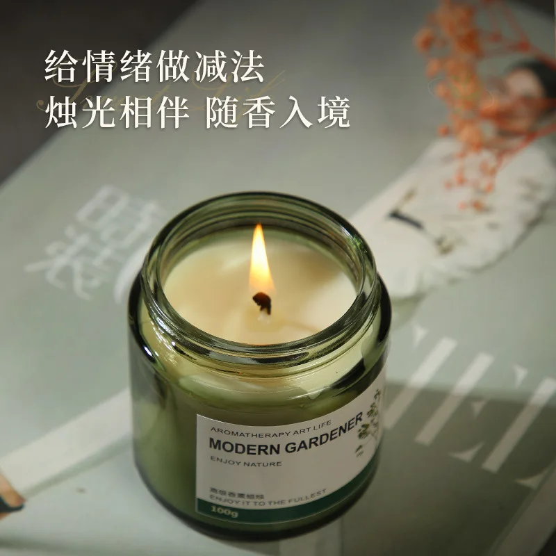 2PceTea Art Aromatherapy Candle Home Bedroom Long-lasting Fragrance Plant Soy Wax Holiday Gift