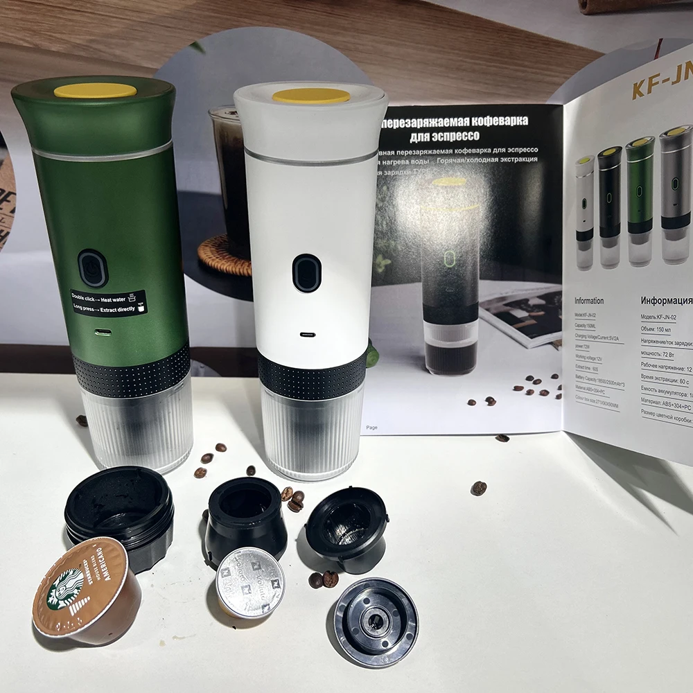 USB Portable Espresso Machine Heating Water Portable Coffee Maker Compatible with Ground Coffee Small Large Capsules Coffee