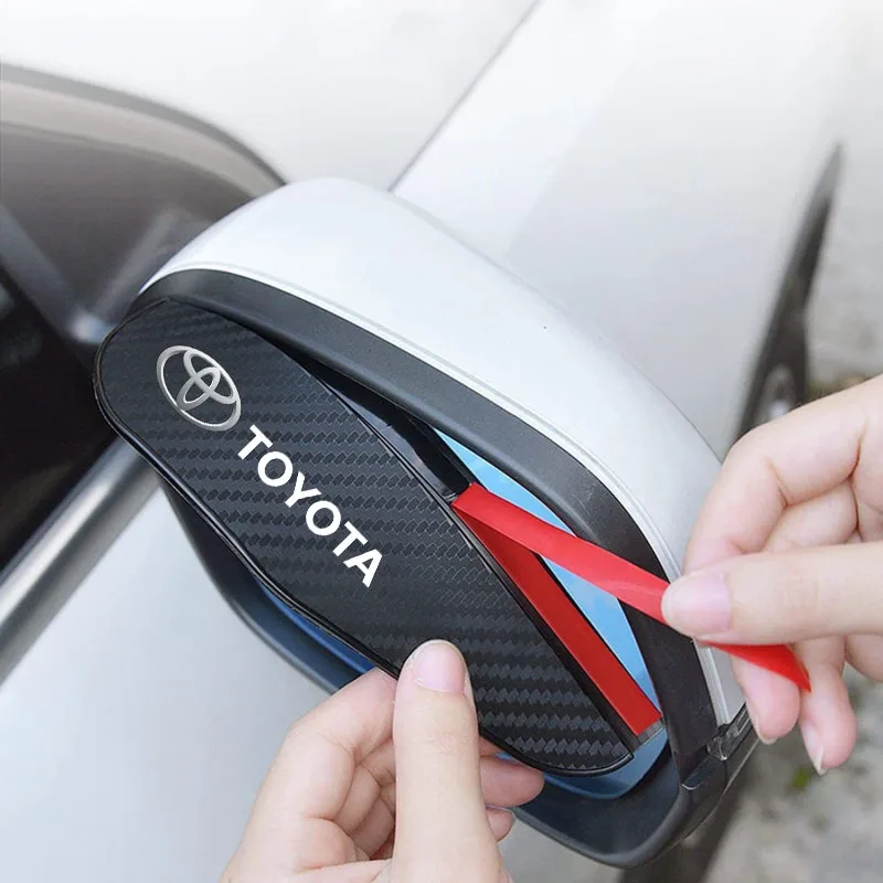 

for Toyota Rav4 CHR Yaris Prius Avensis Corolla Camry Highlander GR 86 Accessories 2pcs car Rearview mirror Carbon fiber Rain