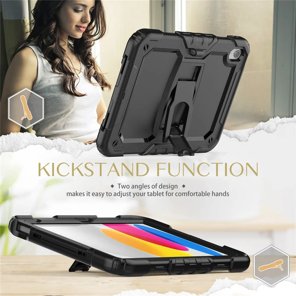 For 2025 iPad A16 11th Generation Case for ipad 10th gen 10.9 Inch Bracket shell Funda Model A2757 A2777 A2696 Silicone Cover