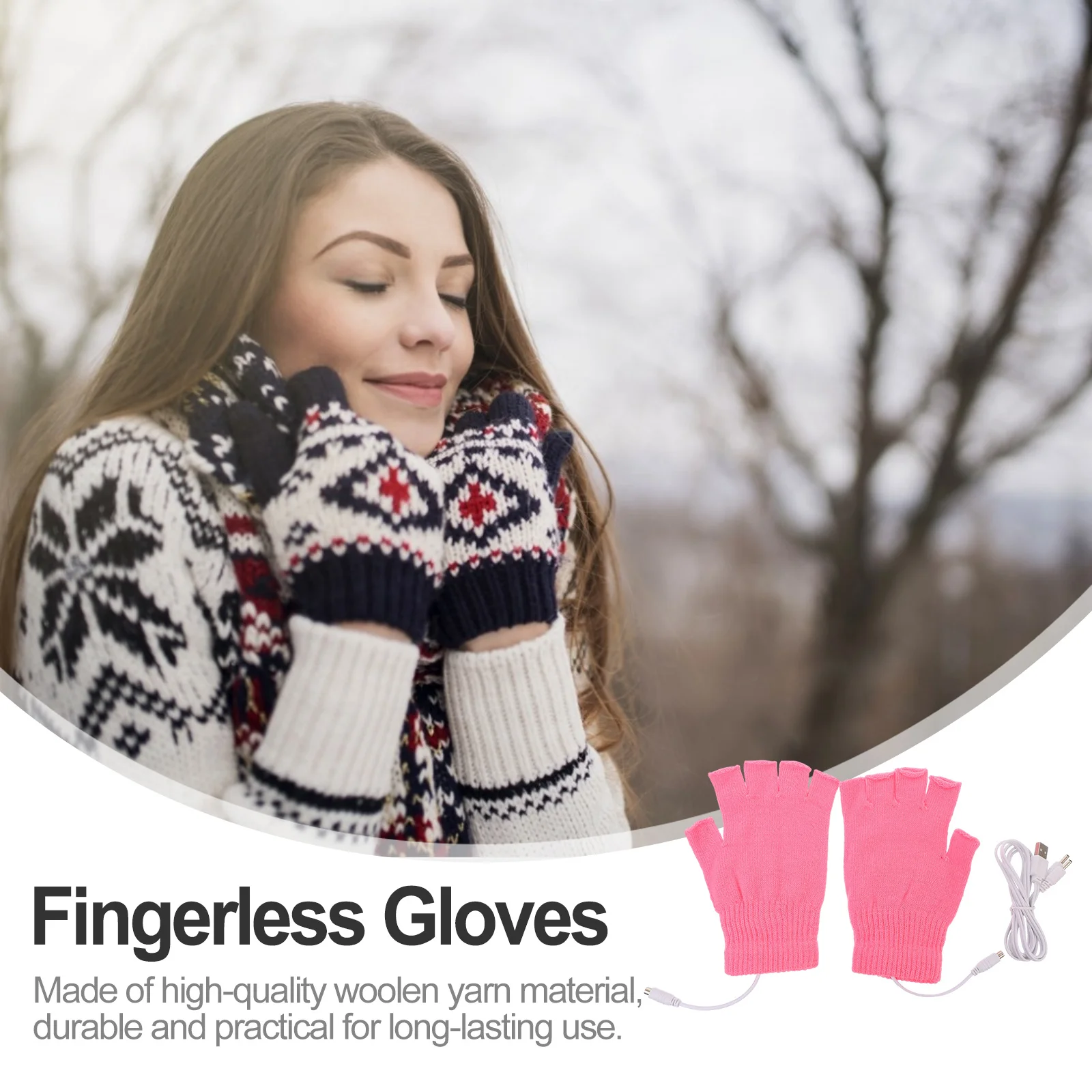 

1Pair USB Heating Gloves Thermal Electric Unisex Stylish Elegant Long Service Life Good Gift Family Friends Indoor Outdoor