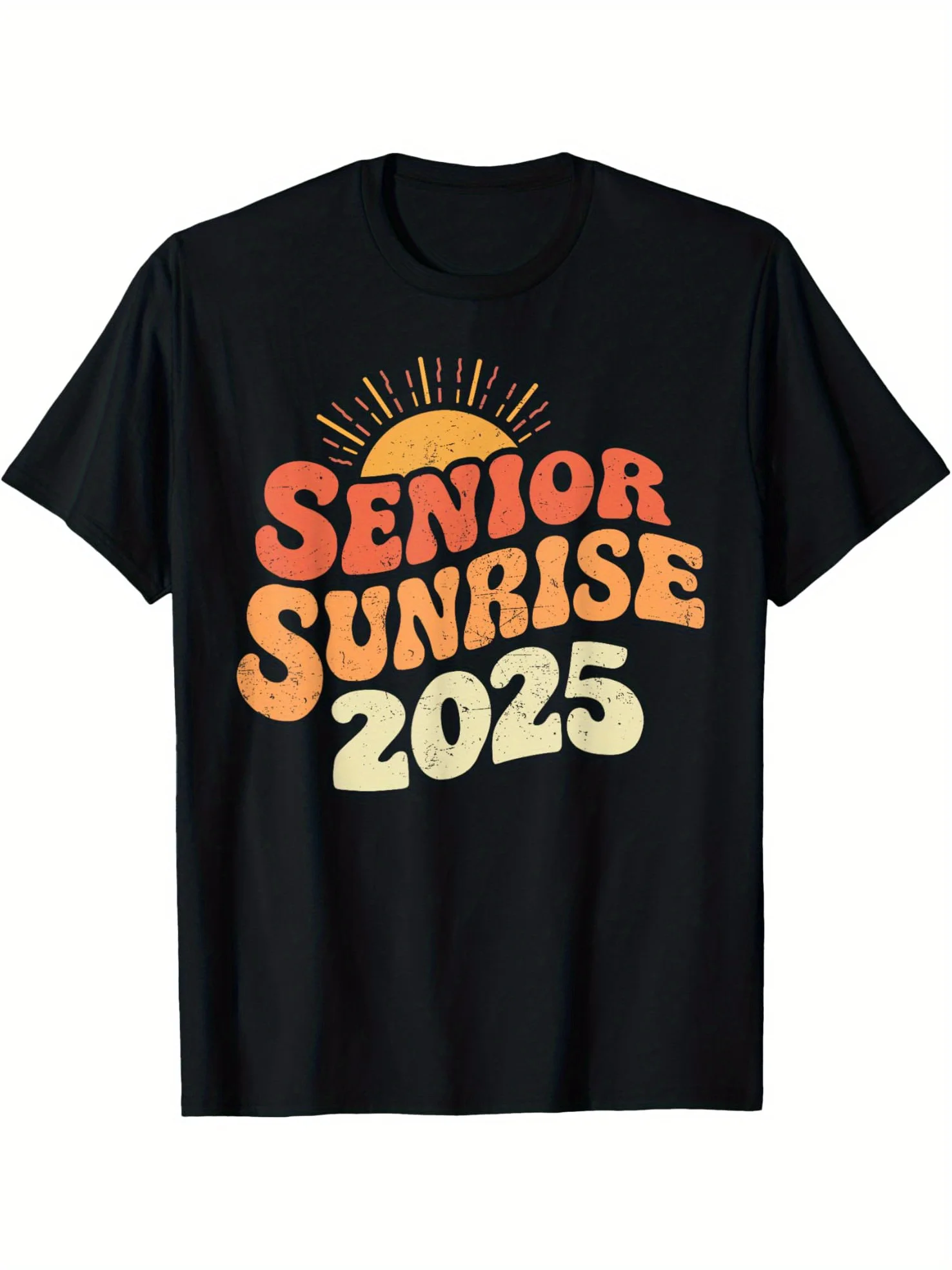 Class of 2025 Senior Sunrise, Class of 2025 Senior Graduation T-Shirt Black Casual Cotton Short Sleeve Men's Sports T-Shirt