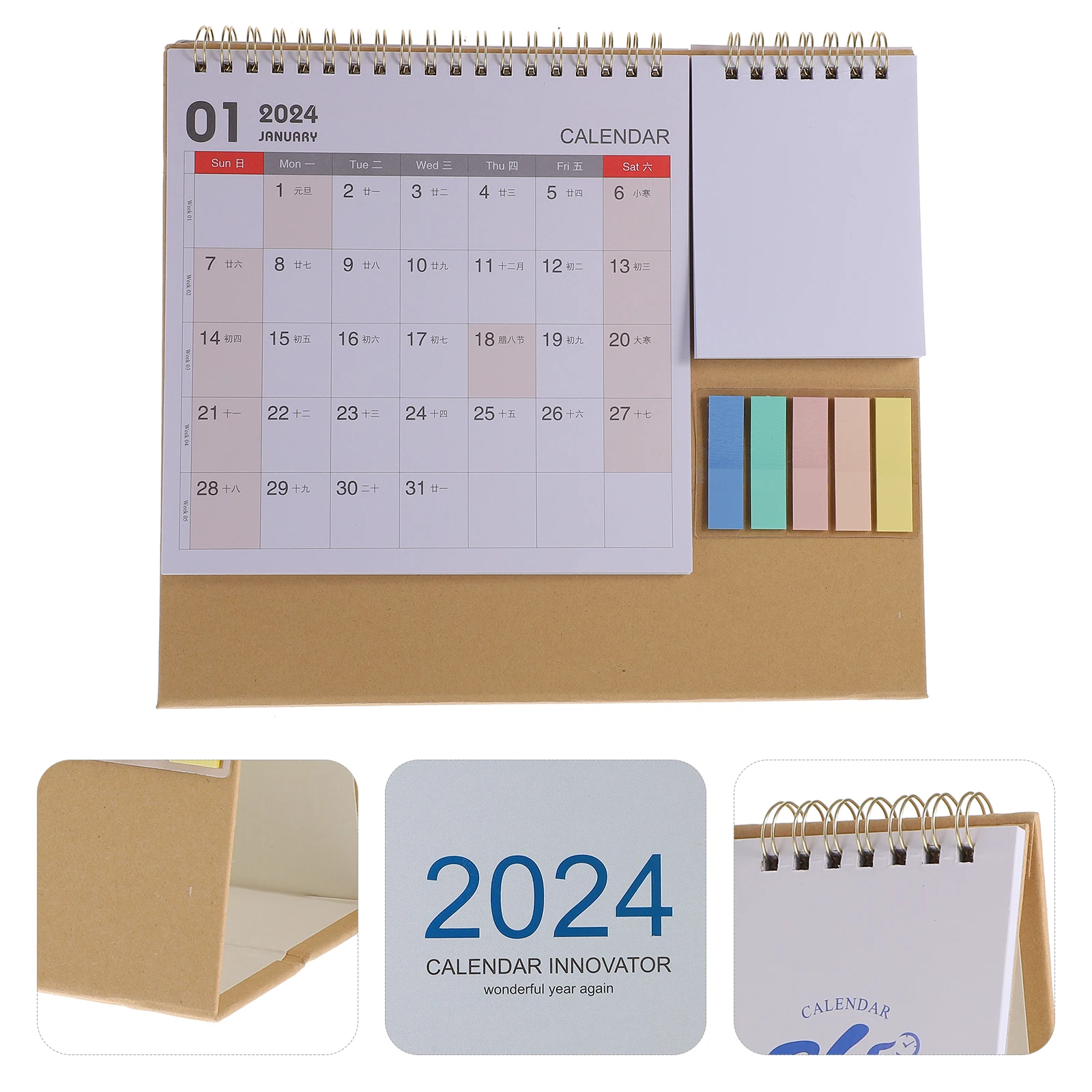 

2024 Standing Flip Desk Minimalist Memo Space Creative Decorative Home Office Use Large Desktop Calendar Business Memo 2024