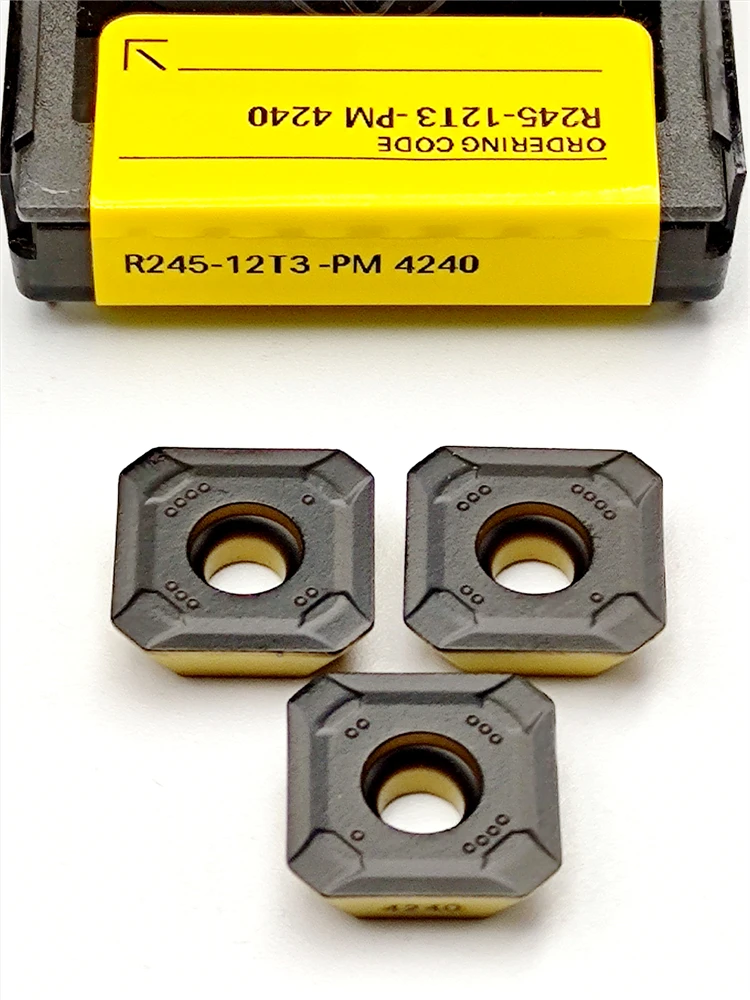 

R245 12T3 PM 4240 Carbide Milling Inserts High Hardness CNC Milling Cutter for Hardened Steel Indexable Cutting Blades