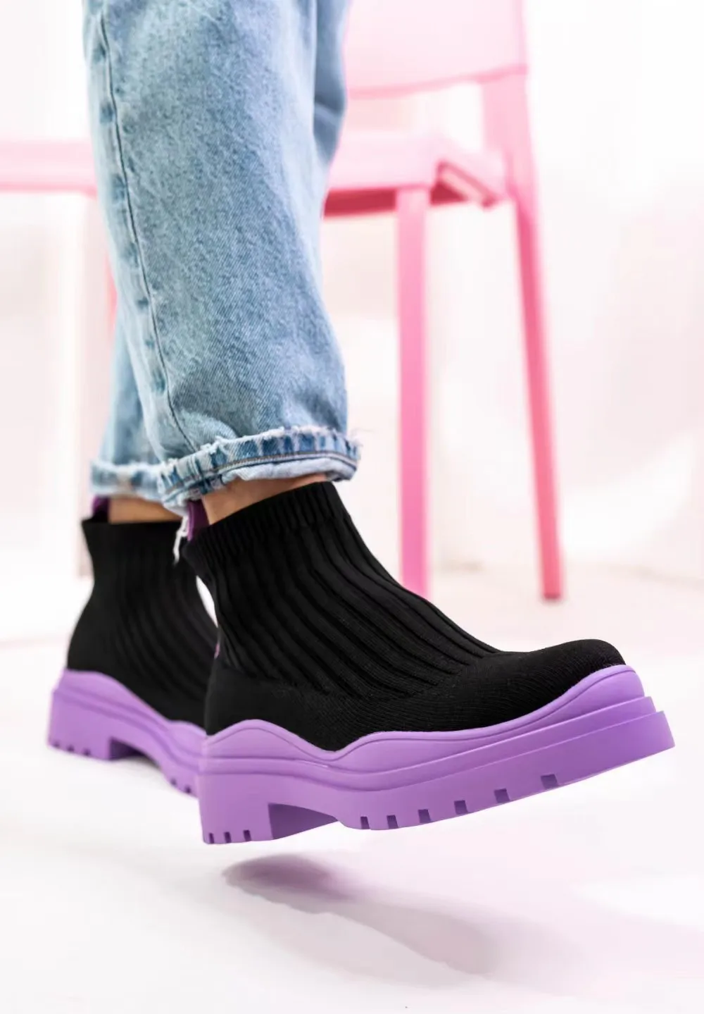 Shoes for Women Women\'s Socks Shoes Spring Fashion Breathable Casual Wedges Platform Ankle Boots Zapatos De Mujer Goth Boots