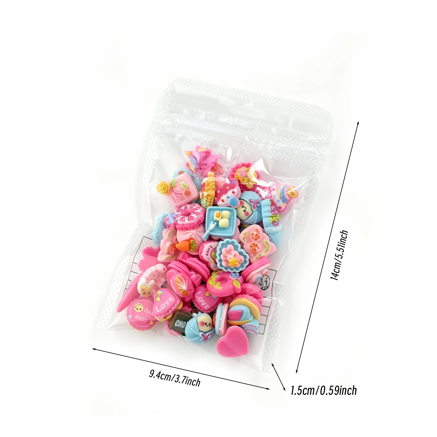 50 Stück 3D Gemischte Dessert-Kuchen Nagelcharms Cartoon Eiscreme Donut Süßigkeiten Nagelkunst Dekoration DIY Bastelbedarf Handyhülle Maniküre-Teile – Detail 1