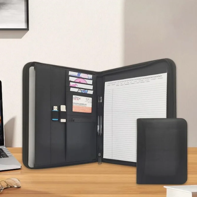 Multifunctional A4 Conference Folder 510 Business Stationery Folder Leather Contract File FoldersTravel Document Folder