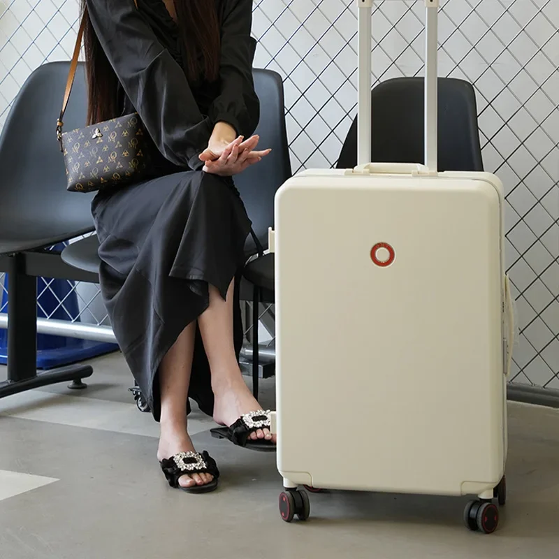 

OMI Carry On Aluminium Luggage With Silent Wheels 20inch Travel Luggage Suitcases Travel Bags Luggage Female Stock Ready