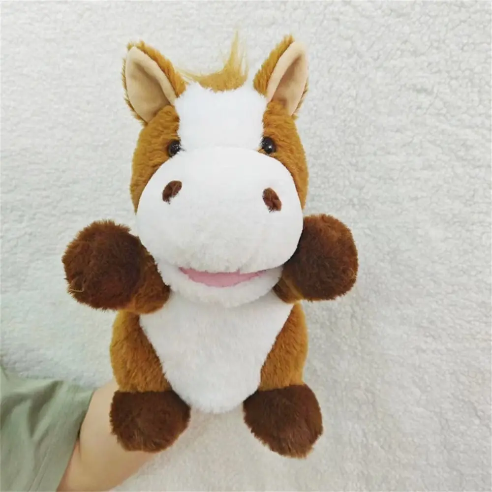 หุ่นสัตว์เปิดปากได้ วัว เป็ด หมู สุนัข ม้า แกะ ตุ๊กตาสัตว์แบบมือถือ สำหรับเล่นบทบาทสมมติ