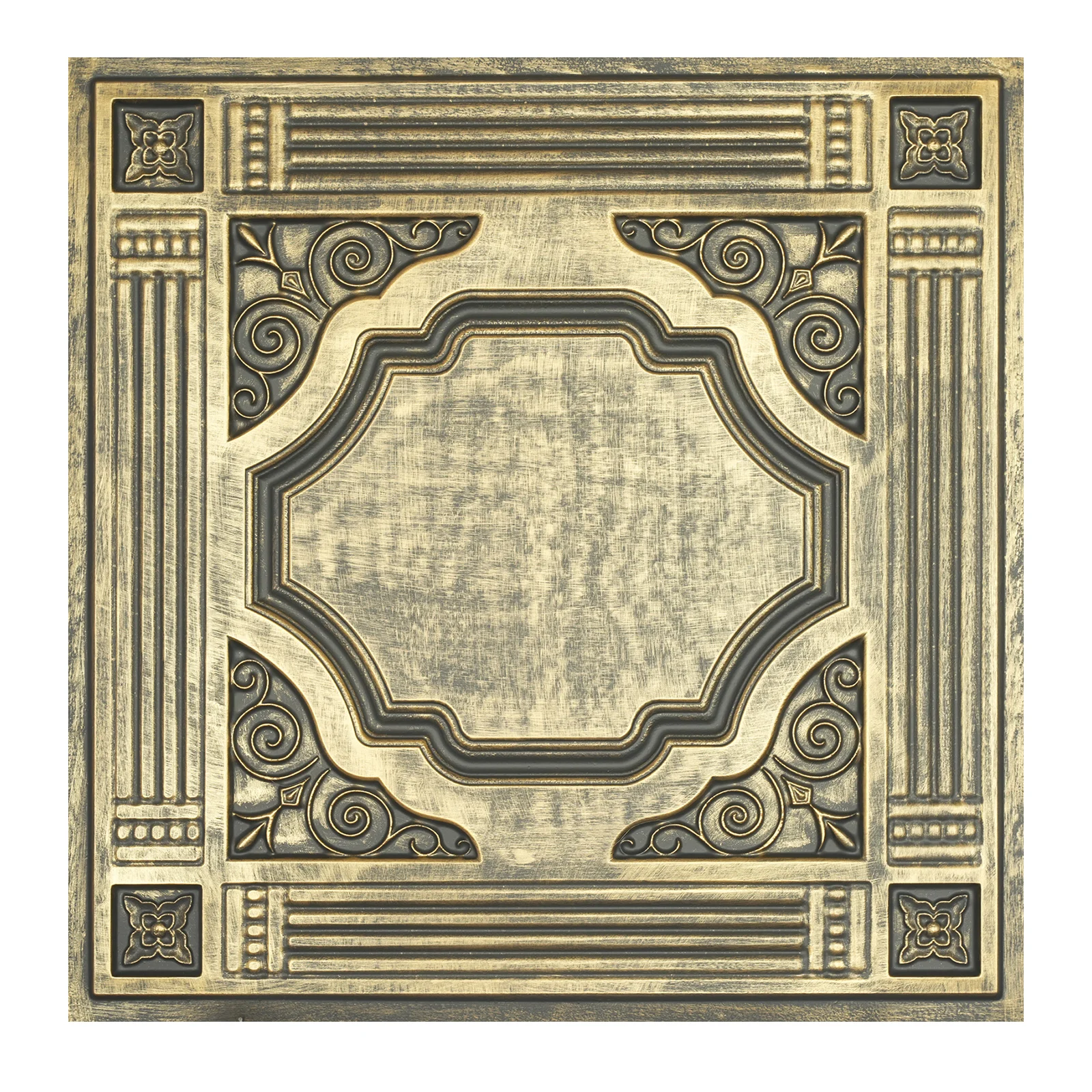 faux painted crevices Wall covering Ceil panels Metalized ceiling tiles for Barber house inn10pcs PL65 Ancient gold PAINTSDECOR