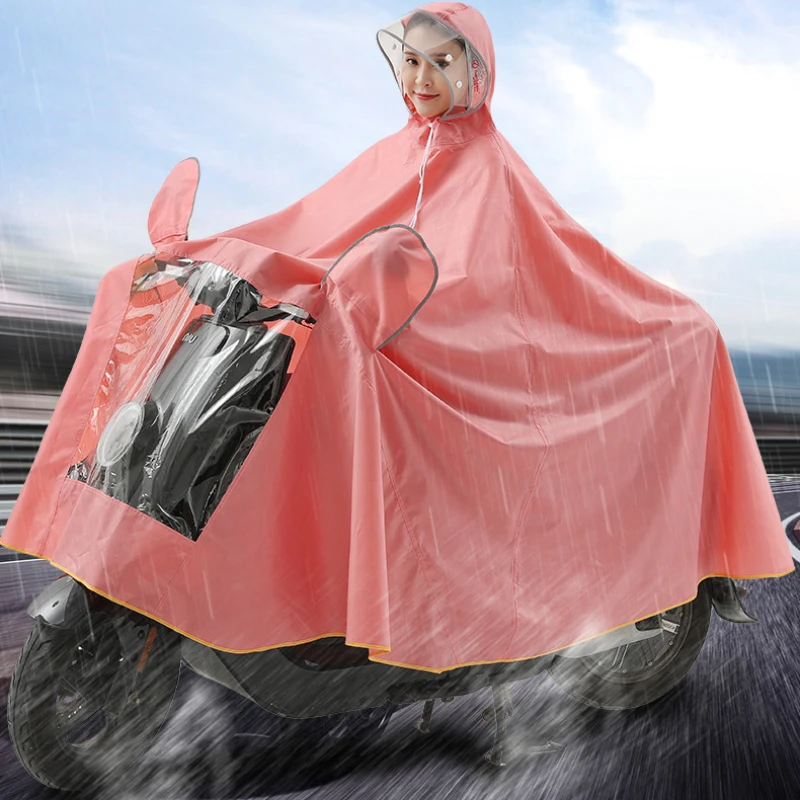 Fashion Waterproof Cycling Raincoat Thickened Riding Motorcycle Electric Vehicle Long Rain Poncho Rain Gear One-piece Rain Coat