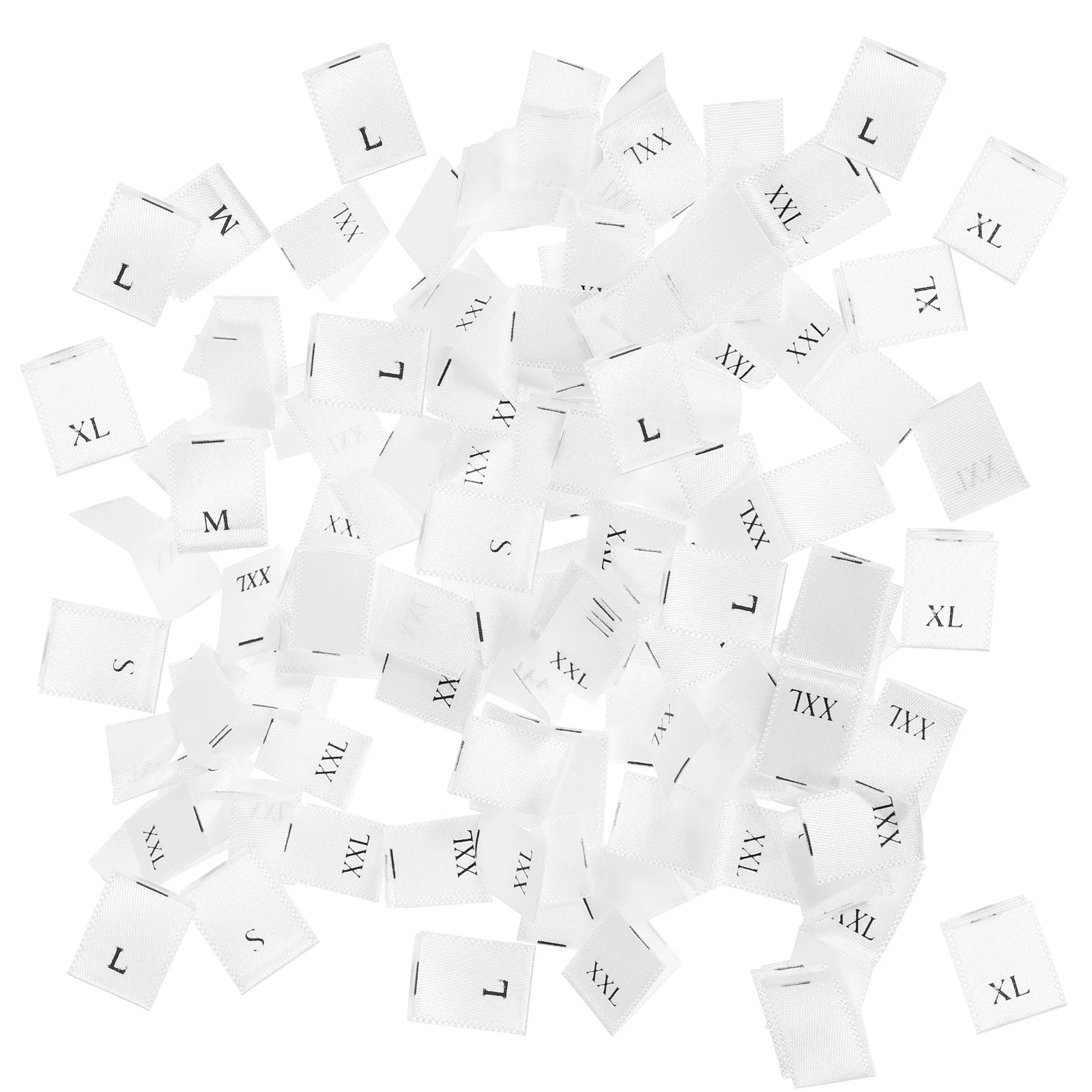 

500pcs Folded Fabric Size Labels Washable Clothes Number Tags S M L XL XXL Sewing Garments Projects Clothing Labels