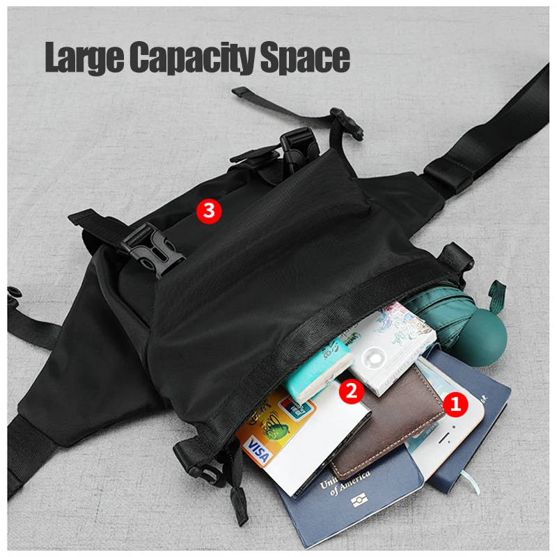 Male Sling Bag Waterproof, Brand Men's Shoulder Bags, Large Capacity Waist Pack,  Fashion Style Crossbody Backpack Leisure