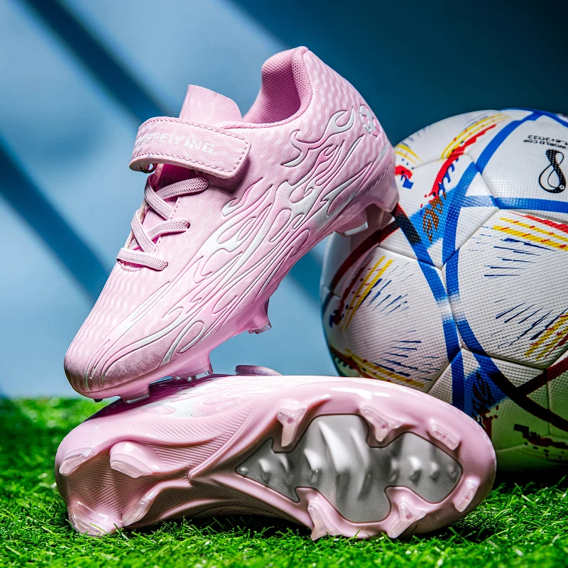 Пара детских четырехсезонных кожаных футбольных бутсов с длинными заклепками, износостойкие футбольные бутсы, размеры 30-39, XJL-25001-1