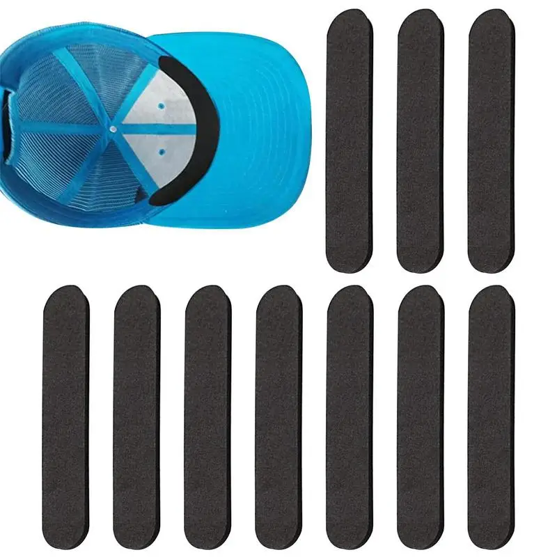 10pcs Hat Size Adjustment Stickers Hat Liner Bands Sweatband Visor Hats Size Reducer Adhesive Adjuster Inserts Strips Pads