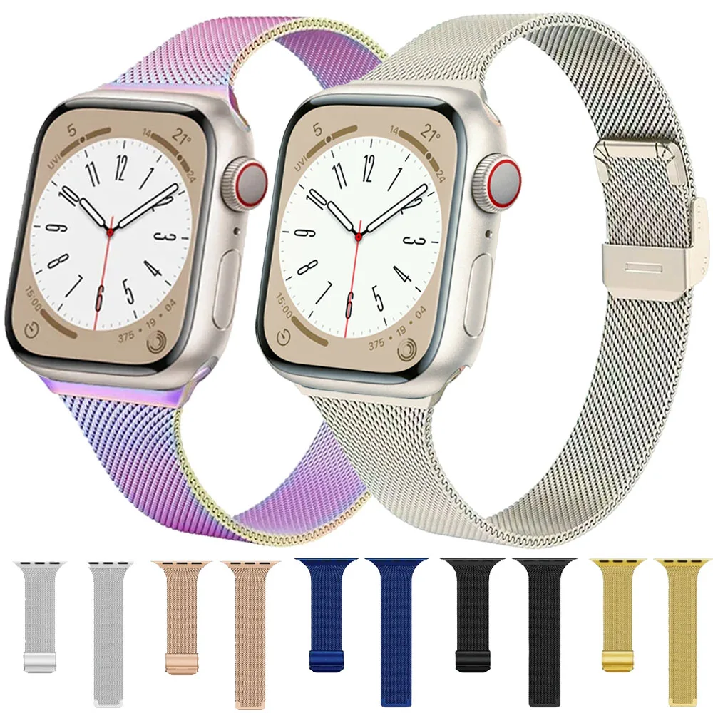 Schlankes Milanese-Armband für Apple Watch Ultra 4-3-2-1 49mm 12 11 10 9 8 7 46mm 42mm 45mm 41mm Armband iWatch 6 5 SE 44mm