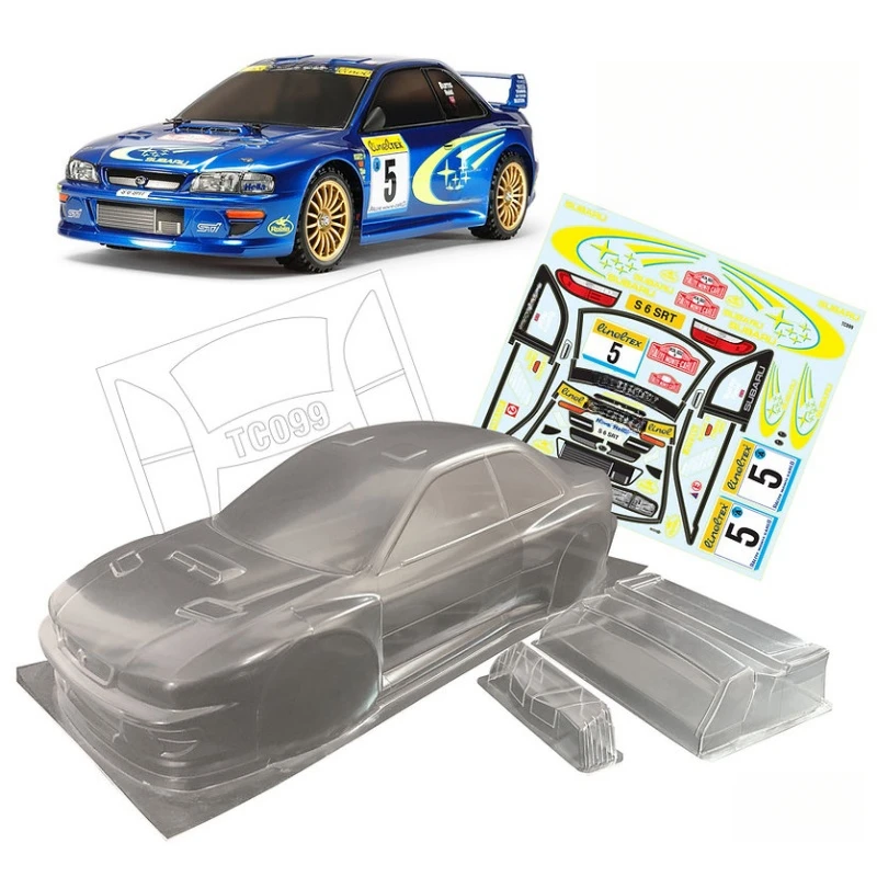 TC099 1/10 Impreza WRC jasne Lexan nadwozie z tylna owiewka, rozstaw osi 257mm RC rajdowy samochód Drift podwozie Tamiya TT-01 TT-02