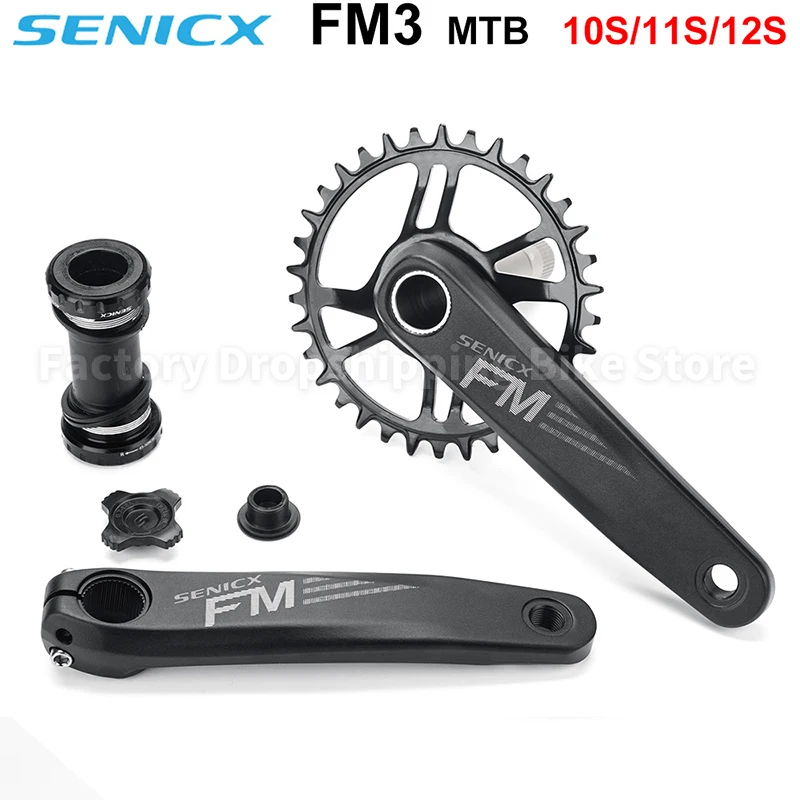 

SENICX FM3 10S/11S/12S Mountain Bike Crankset 170mm 175mm Bicycle Crank Direct Mount BSA BB 6mm offset 32T Chainwheel