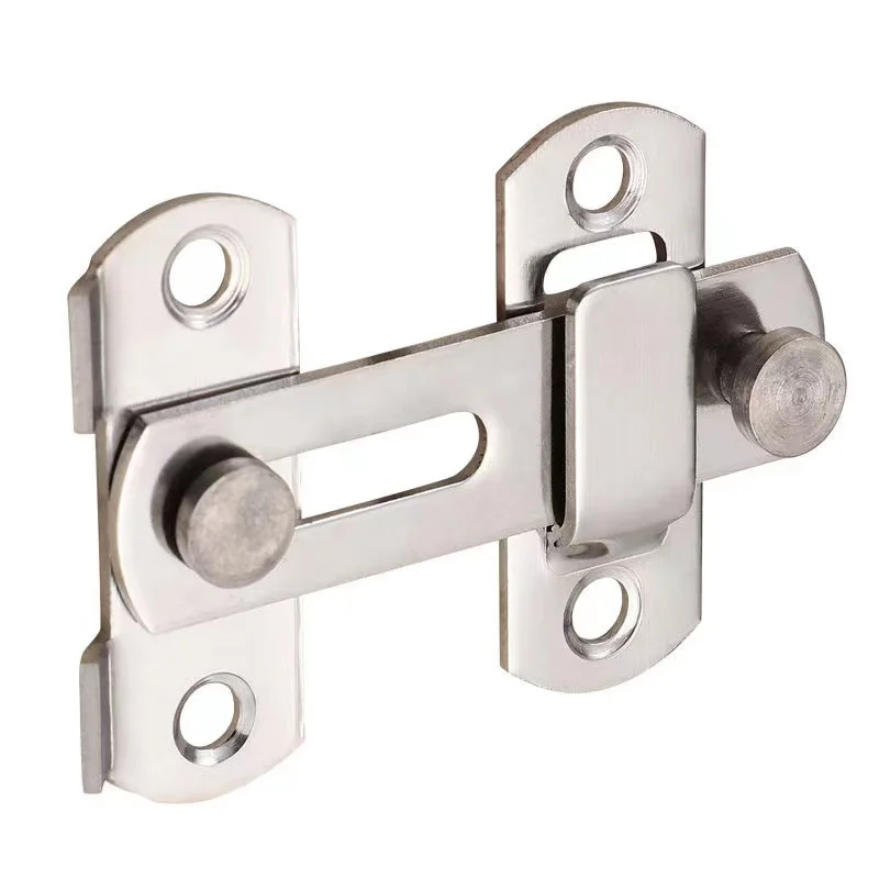 Door Locks Stainless Steel Right Angle Locking Latch Sliding Barn Door Lock Doors Windows Safety Security Home Anti-Theft Guard