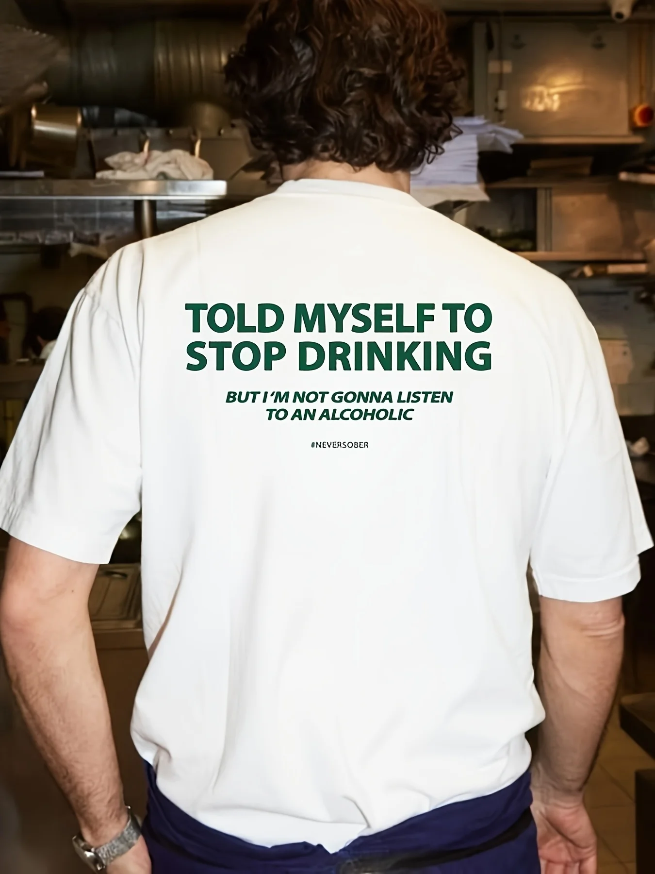 Funny Alcohol Drinking Joke Slogan Graphic T-shirt Told Myself To Stop Drinking Men Soft Cotton Unisex Bar Casual Daily Tops