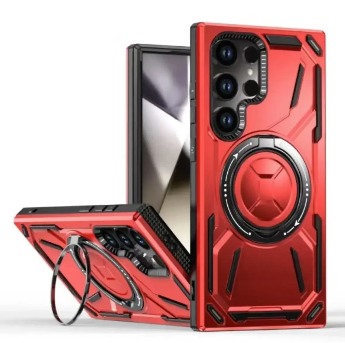 Shockproof Armor Case For Samsung Galaxy S25 S24 S23 S22 Ultra Plus FE For Magsafe Wireles Charging rotating bracket Phone Cover