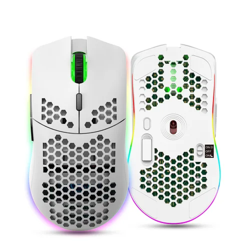 Imagen 2 del producto Ratón inalámbrico para juegos HXSJ T66 RGB 2,4G, ratón de carga con iluminación RGB y diseño ergonómico de DPI ajustable para ordenador portátil de escritorio