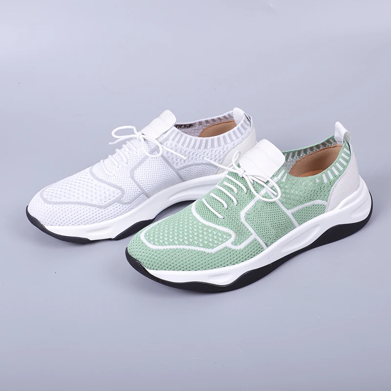 Fashion Trendy Men's Knitted Upper Sneakers Breathable Lightweight Daily Casual Sports Footwear Multi-Color Size 38-46 - view 5