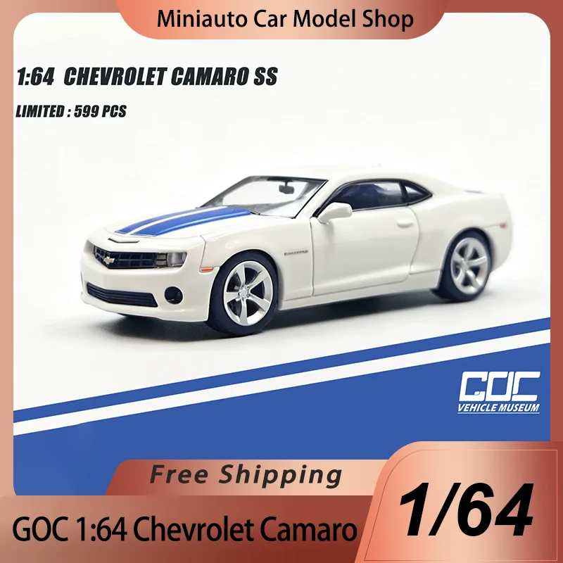 

GOC 1:64 Chevrolet Camaro SS Miniature Silver Alloy Diecast Car Model Toy For Collection Desktop Decoration Gifts PRESALE