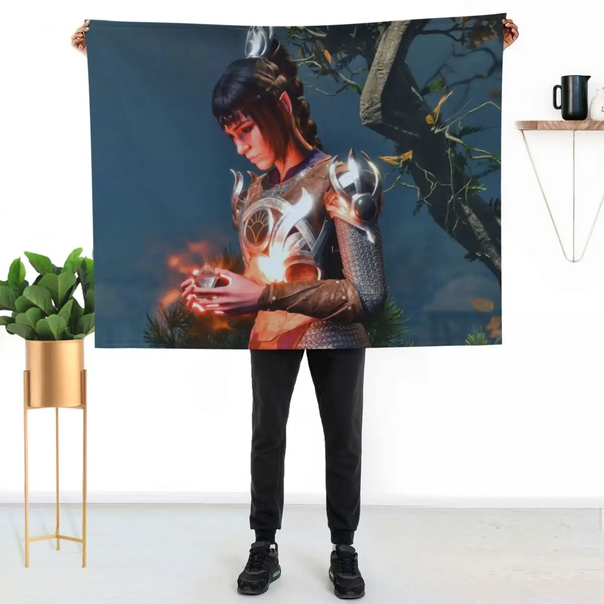 Shadowheart the Human Cleric Adventurer holding the artefact Throw Blanket sofa bed Sofa Throw Decorative Sofas Large Blankets