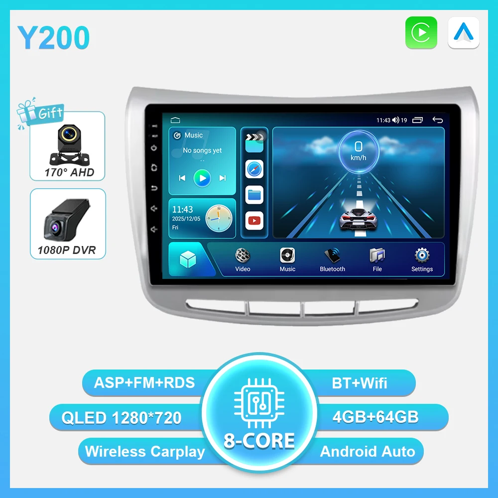Android 16 Carplay autoradio voor Lancia Delta 2009 - 2019 GPS navigatie stereo auto multimediaspeler 5G Wifi 2k scherm BT DSP
