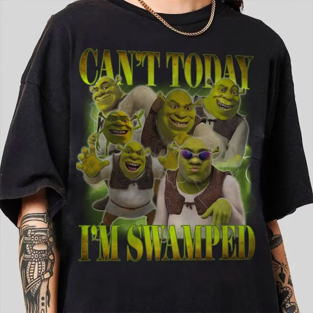 Cant Today Im Swamped Shirt Funny Shrek Trending T-Shirt All Size