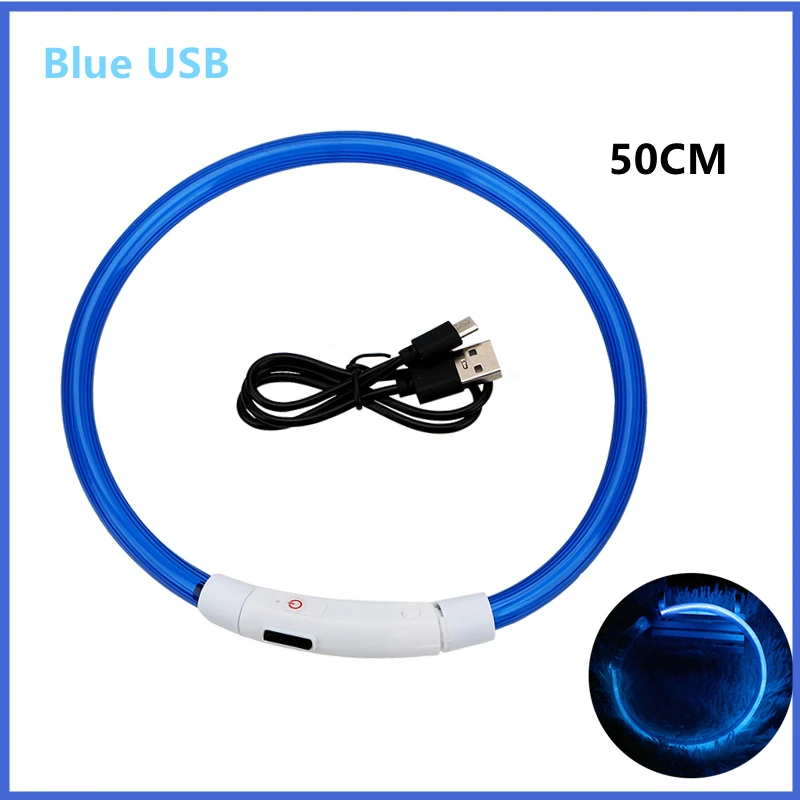 USB Rechargeable Luminous Collar Adjustable Led Glowing Dog Collar for Large Small Dogs Cat Night Light Collar Pet Safety Harnes, image 15
