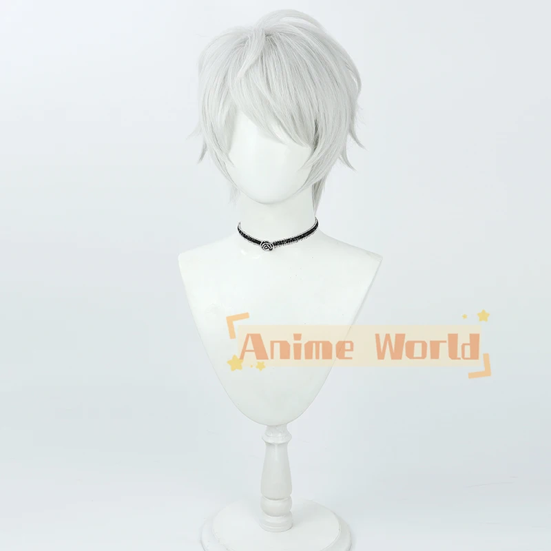 Game Honkai Impact 3 Kevin Kaslana Cosplay Wig 30cm Short Silver White Wig Cosplay Anime Wig Heat Resistant Fibre Wigs