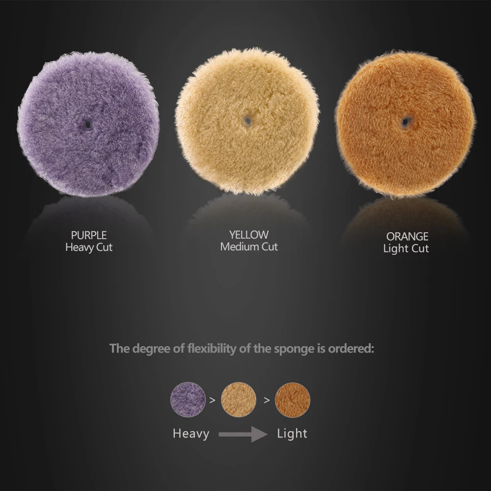 SPTA-almohadilla de pulido para pulidor ro/da, almohadilla de lana naranja y Beige púrpura de alta densidad, 3 \