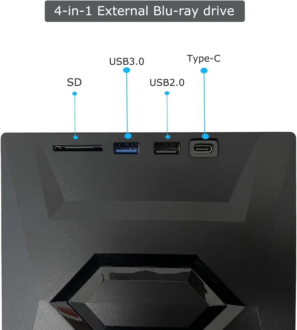 USB 3.0 Typ C Externes CD-DVD-Laufwerk mit USB HUB Typ-C SD-Kartenleser, CD DVD RW ROM Disk Player Brenner Leser Writer Adapter – Detail 12