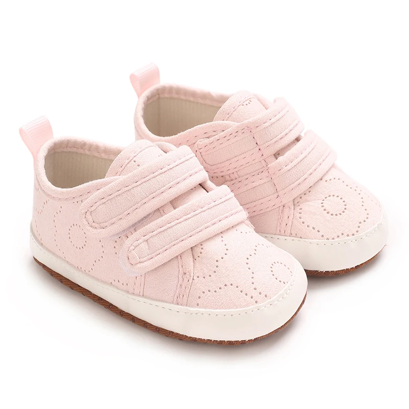

Girls' Casual Fashion Toddler Shoes, 0-1 Years, High Top Fabric Infant Walking Shoes, Solid Color, Spring/Fall Season, Breathabl
