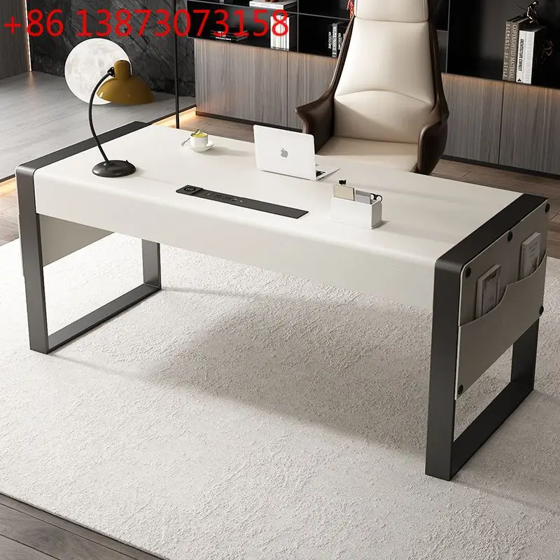 

Desk study home solid wood saddle desk designer simple modern light luxury computer desk Italian minimalist